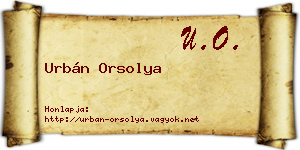 Urbán Orsolya névjegykártya