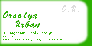 orsolya urban business card
